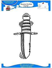Çocuklar İçin Bıçak Boyama Sayfaları 